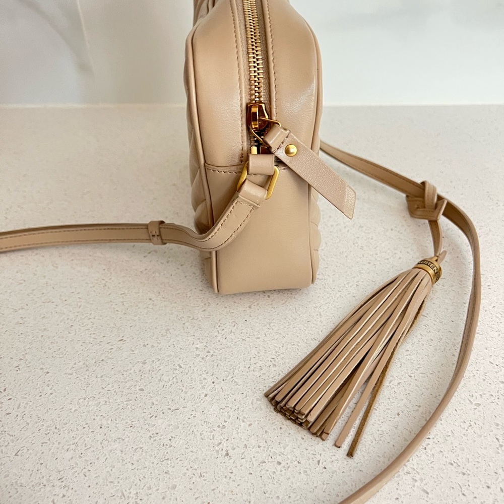 SOLD YSL Saint Laurent Lou Quilted Calfskin Leather Beige Camera Bag - Picture 2 of 12